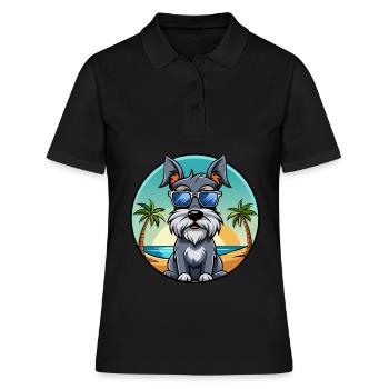 Standard Schnauzer Hunderasse Cartoon Sonnenbrille - Frauen Polo Shirt - Schwarz - Vorne - Ailine (174cm)