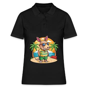 Erdferkel Lustige Cartoon Sommer Strand Sonnenbrille - Frauen Polo Shirt - Schwarz - Vorne - Ailine (174cm)