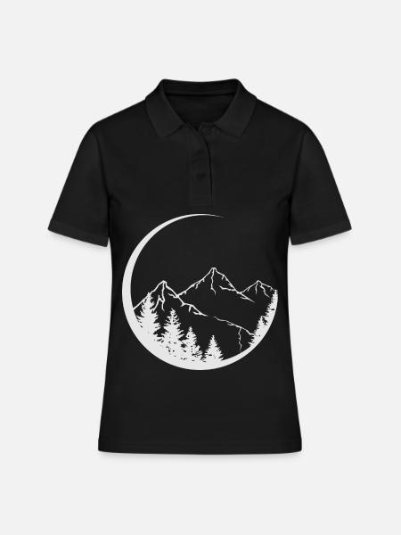 Cadeau d’anniversaire pour les montagnes et les randonneurs - Polo Femme - noir