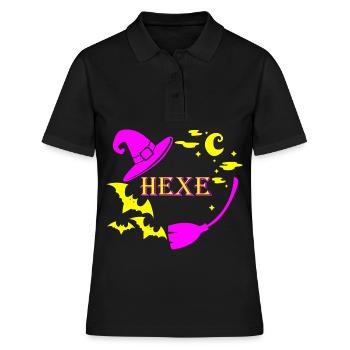 Hexe Halloween Walpurgisnacht - Frauen Polo Shirt - Schwarz - Vorne - Ailine (174cm)