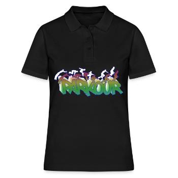 Parkour Freerunning Traceur - Polo Femme - noir - Devant - Ailine (174cm)