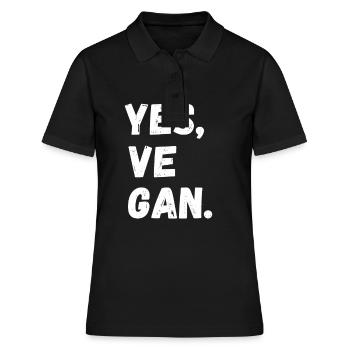 Yes We Can Vegan protection des animaux - Polo Femme - noir - Devant - Ailine (174cm)
