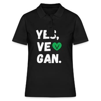 Yes We Can Vegan protection des animaux - Polo Femme - noir - Devant - Ailine (174cm)