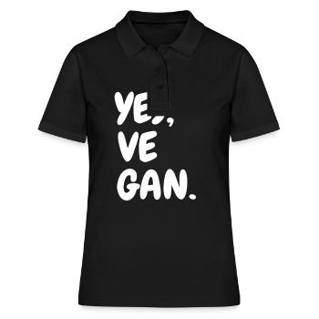 Yes We Can Vegan protection des animaux - Polo Femme - noir - Devant - Ailine (174cm)