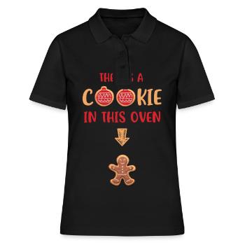 Weihnachten Schwangerschaft Verkündung baby cookie - Frauen Polo Shirt - Schwarz - Vorne - Ailine (174cm)