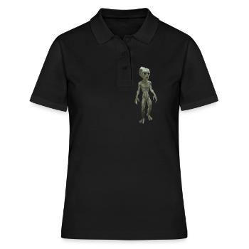echter Ausländer - Frauen Polo Shirt - Schwarz - Vorne - Ailine (174cm)