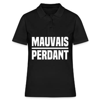 Mauvais Perdant J'Aime Pas Perdre Humour - Polo Femme - noir - Devant - Ailine (174cm)