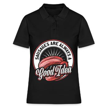 Wurst - Frauen Polo Shirt - Schwarz - Vorne - Ailine (174cm)