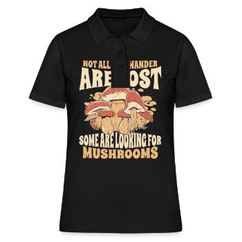Pilz Pilze Funghi Champignon - Frauen Polo Shirt - Schwarz - Vorne - Ailine (174cm)