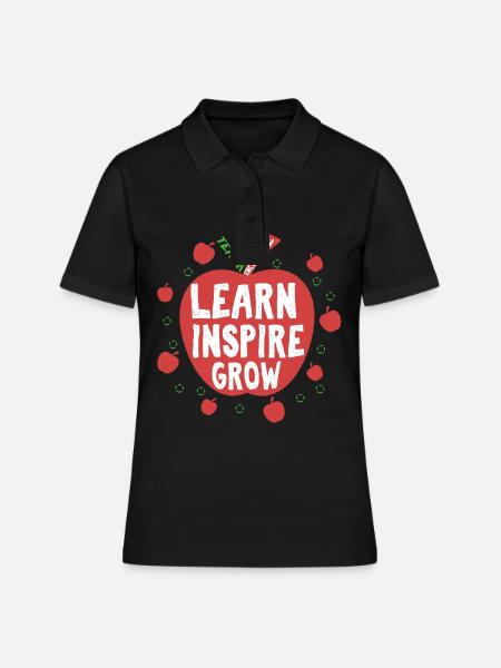 Sweet Learn Apple Leher Leher Primary School Leader - Women's Polo Shirt - black