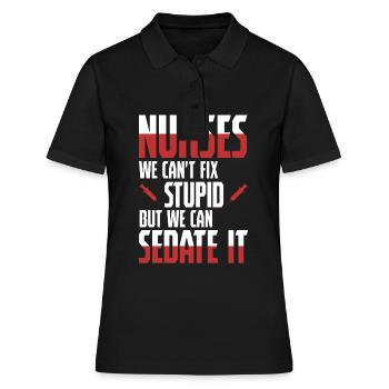 Nurse - Sedate It - Nurse Nursing Sick Nurse - Women's Polo Shirt - black - Front - Ailine (174cm)