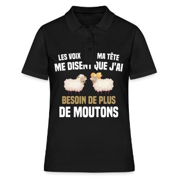 Schaf Schaf Bauer Hirte - Frauen Polo Shirt - Schwarz - Vorne - Ailine (174cm)