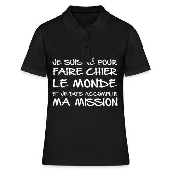 Dois Accomplir Ma Mission - Polo Femme - noir - Devant - Ailine (174cm)