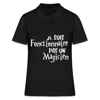 Humorvoller Beamter Beamter - Frauen Polo Shirt - Schwarz - Vorne - Ailine (174cm)
