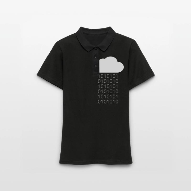 Cloud Data Rain Binary Women's Polo Shirt