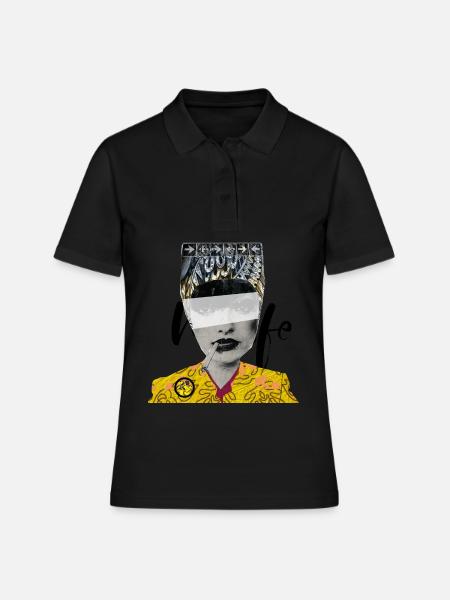 Ausdrucksstarke Frau im pattern LookPatterncontest - Frauen Polo Shirt - Schwarz
