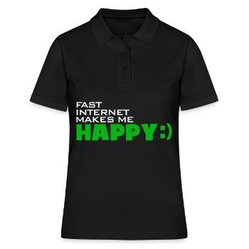 Internet fast-internet makes me happy - Heureux rapide - Polo Femme - noir - Devant - Ailine (174cm)