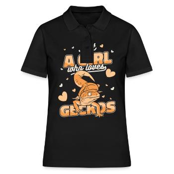 Lézard de Gecko Gecko - Polo Femme - noir - Devant - Ailine (174cm)