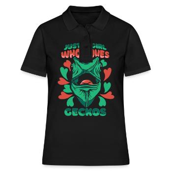 Lézard de Gecko Gecko - Polo Femme - noir - Devant - Ailine (174cm)
