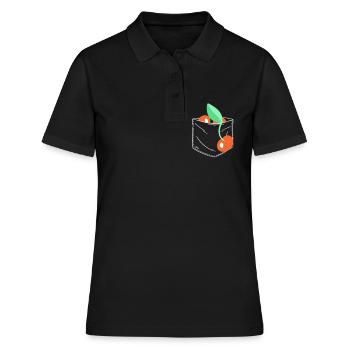 Cerise Fruit Cerises Cerise - Polo Femme - noir - Devant - Ailine (174cm)