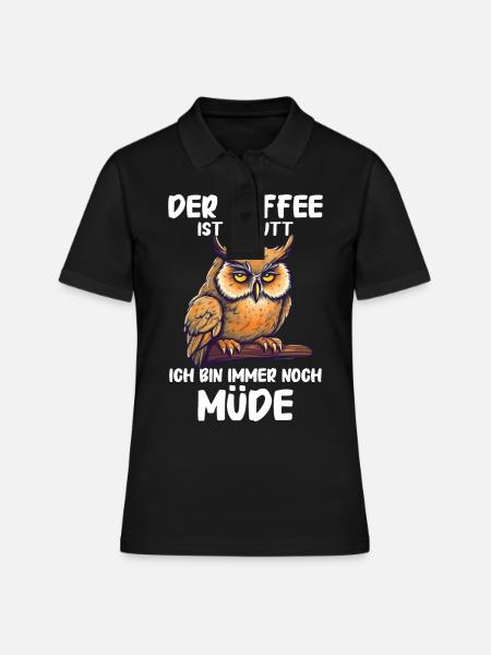 Nachteule Eule Eulen Vogel - Frauen Polo Shirt - Schwarz