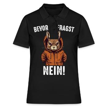 Hase Hasen Kaninchen Haustier - Frauen Polo Shirt - Schwarz - Vorne - Ailine (174cm)