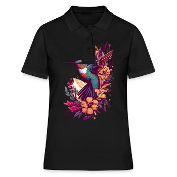 Colibri Colibri Colibri Oiseau Colibri Animal - Polo Femme - noir - Devant - Ailine (174cm)