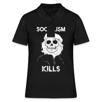 Socialism Kills Anti Socialisme Capitalisme - Polo Femme - noir - Devant - Ailine (174cm)