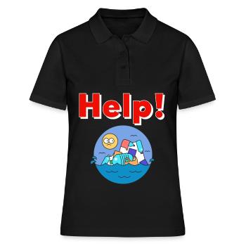 Plastik Umweltschutz - Frauen Polo Shirt - Schwarz - Vorne - Ailine (174cm)