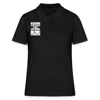 Avertissement J’aime parler de l’antiquité antique - Polo Femme - noir - Devant - Ailine (174cm)