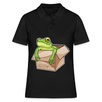 Frosch Karton - Frauen Polo Shirt - Schwarz - Vorne - Ailine (174cm)