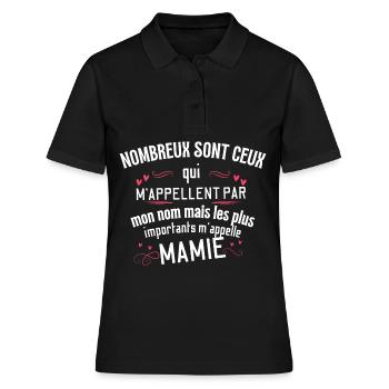 Mamie Bien-Aimée et Chérie - Polo Femme - noir - Devant - Ailine (174cm)