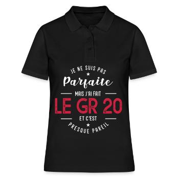 pas parfaite GR 20 cadeau humour femme randonnée - Polo Femme - noir - Devant - Ailine (174cm)