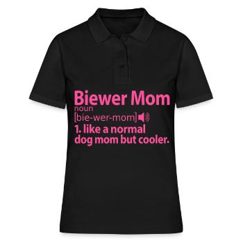 Biewer Yorkshire Terrier Mom Mama Mistress Saying - Women's Polo Shirt - black - Front - Ailine (174cm)