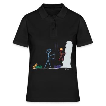 Kletterwand - Frauen Polo Shirt - Schwarz - Vorne - Ailine (174cm)