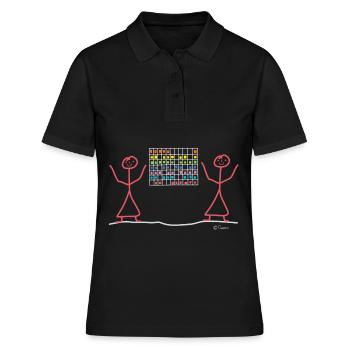Projektmanagement Scrum Strichmännchen, Prozesse - Frauen Polo Shirt - Schwarz - Vorne - Ailine (174cm)