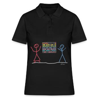 Figurine de gestion de projet agile - Polo Femme - noir - Devant - Ailine (174cm)