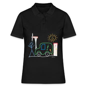 Véhicule électrique Traits-barres Mobilité Électricité Énergie - Polo Femme - noir - Devant - Ailine (174cm)