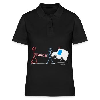 Sauvetage Strichmännchen Urgence Urgence Intervention urgence - Polo Femme - noir - Devant - Ailine (174cm)