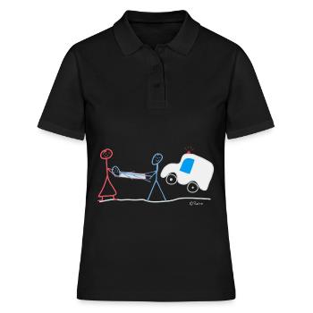 Sauvetage ambulancier homme-bâton, aide rapide - Polo Femme - noir - Devant - Ailine (174cm)