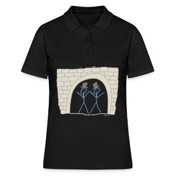 Strichmännchen Gleichgeschlechtliche Ehe Liebe - Frauen Polo Shirt - Schwarz - Vorne - Ailine (174cm)