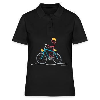 Conducteur de vélo Stick Figure Sports Trafic de vélo - Polo Femme - noir - Devant - Ailine (174cm)