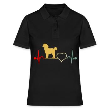 Standard Pyredoodle Heartbeat Vintage Retro - Polo Femme - noir - Devant - Ailine (174cm)