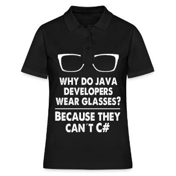Developer Java - Frauen Polo Shirt - Schwarz - Vorne - Ailine (174cm)