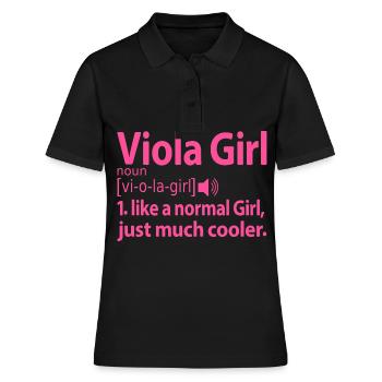 Alto Violoniste Fille Dictons Drôles - Polo Femme - noir - Devant - Ailine (174cm)