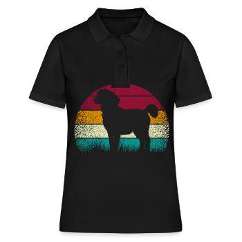 Standard Pyredoodle Vintage Rétro - Polo Femme - noir - Devant - Ailine (174cm)
