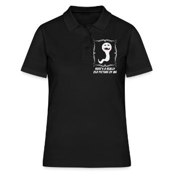 "Here's A Really Old Picture Of Me" Funny Adult - Women's Polo Shirt - black - Front - Ailine (174cm)