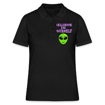 Believe In Yourself Motivational T-shirt Design - Frauen Polo Shirt - Schwarz - Vorne - Ailine (174cm)
