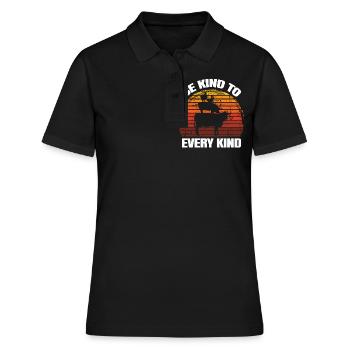 Be Kind To Every Kind Unique Grilling Shirt - Frauen Polo Shirt - Schwarz - Vorne - Ailine (174cm)