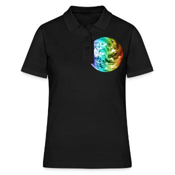 Globe terrestre coloré globe terrestre globe terrestre coloré - Polo Femme - noir - Devant - Ailine (174cm)